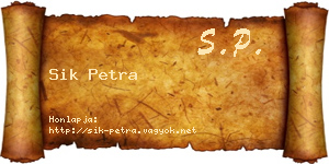 Sik Petra névjegykártya